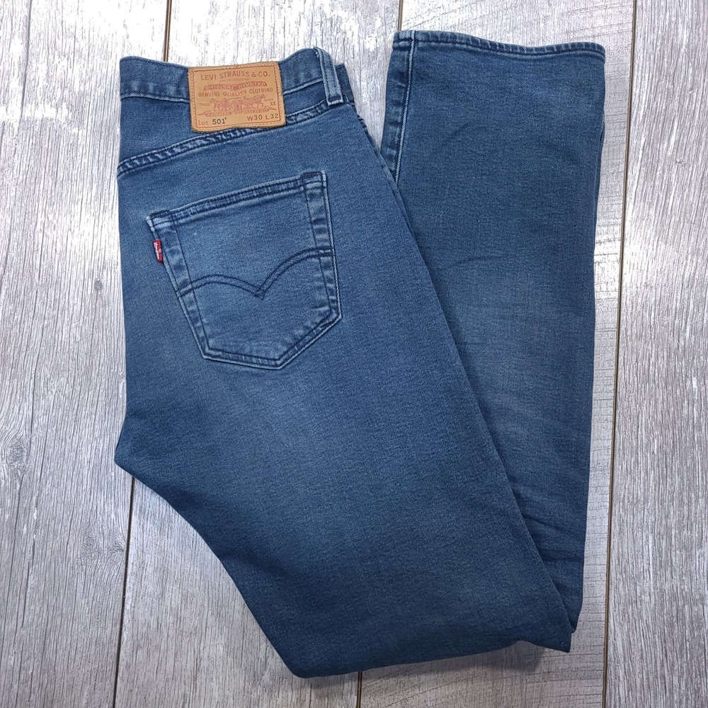 Levi's 501 Original Fit Jeans Mens 30x32 Blue Premium Button Fly Denim